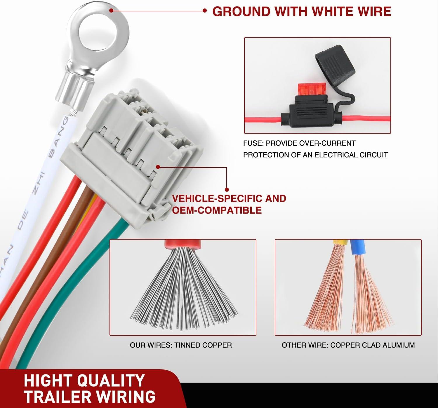 imageNilight 4 Pin Trailer Wiring Harness Kit 56040 Compatible with Subaru 2009 2010 2011 2012 2013 2014 2015 2016 2017 2018 2019 2020 2021 2022 2023 2024 Forester Outback XV Crosstrek Forester AscentHonda Odyssey 20052010