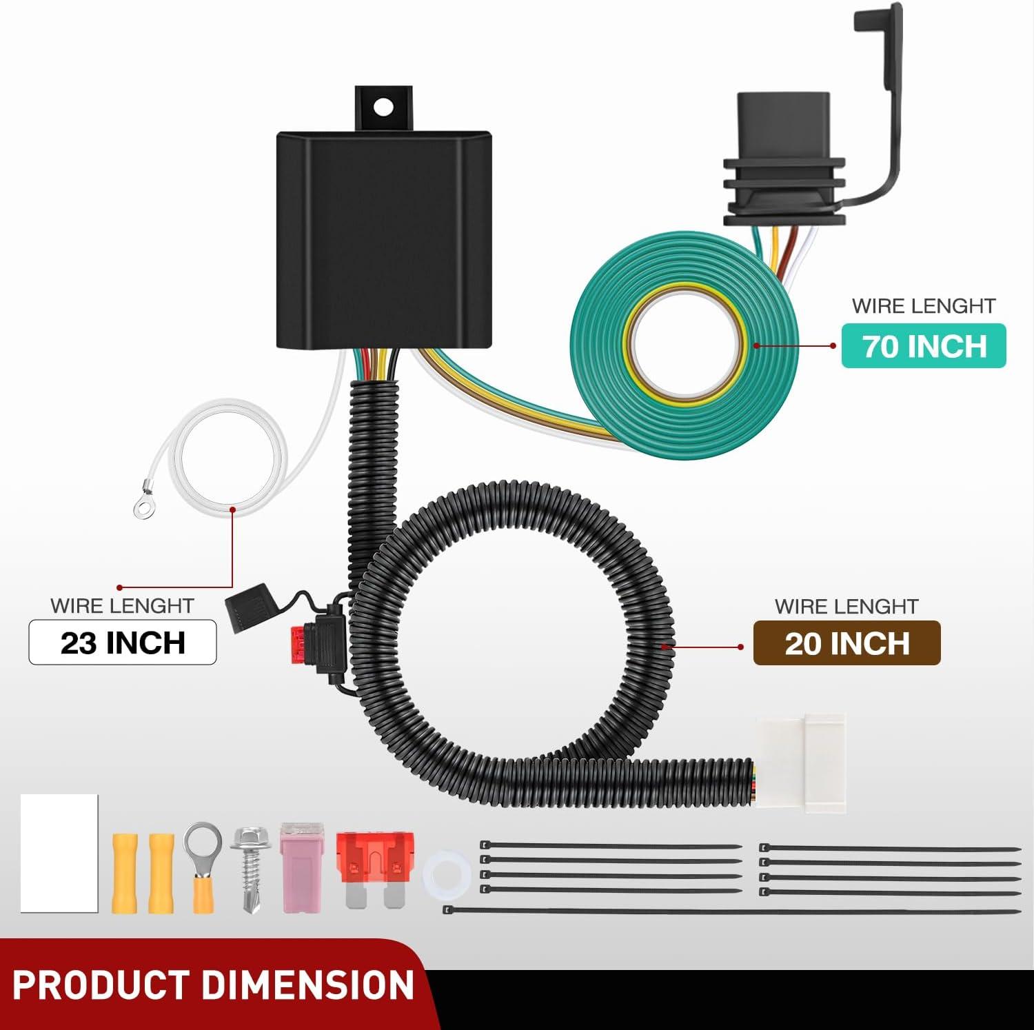 imageNilight 4 Pin Trailer Wiring Harness Kit 56040 Compatible with Subaru 2009 2010 2011 2012 2013 2014 2015 2016 2017 2018 2019 2020 2021 2022 2023 2024 Forester Outback XV Crosstrek Forester AscentHonda Pilot 20162022Honda 20192024