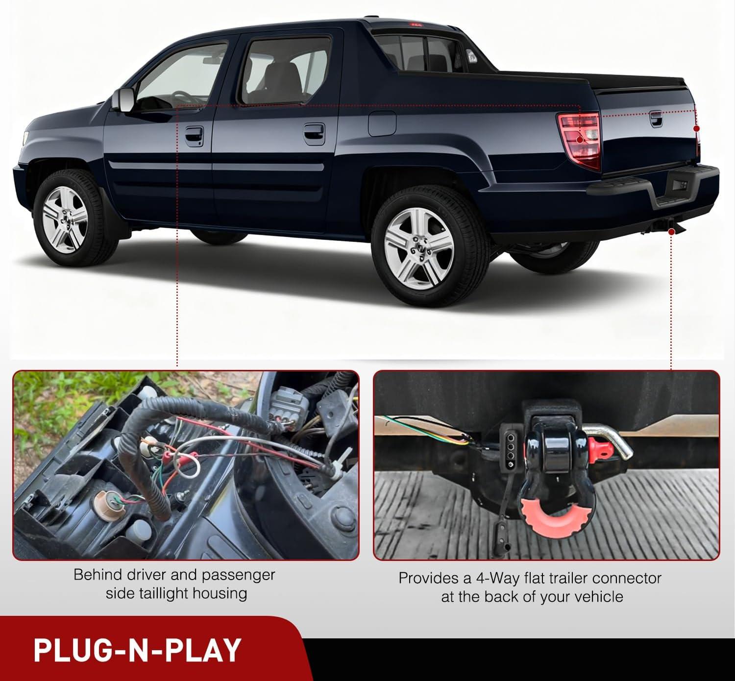 imageNilight 4 Pin Trailer Wiring Harness Kit 56040 Compatible with Subaru 2009 2010 2011 2012 2013 2014 2015 2016 2017 2018 2019 2020 2021 2022 2023 2024 Forester Outback XV Crosstrek Forester AscentHonda Ridgeline 20062014