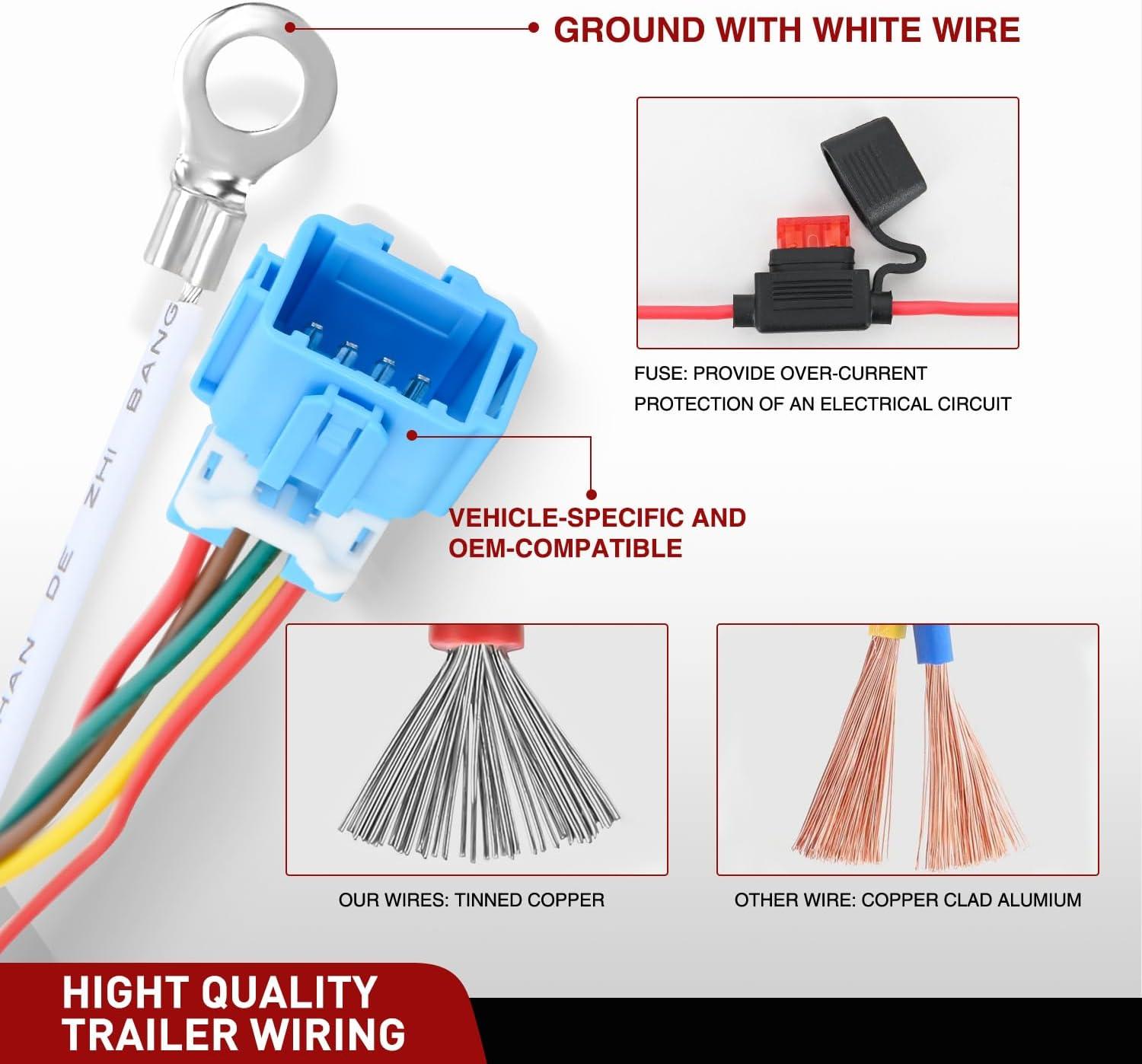 imageNilight 4 Pin Trailer Wiring Harness Kit 56040 Compatible with Subaru 2009 2010 2011 2012 2013 2014 2015 2016 2017 2018 2019 2020 2021 2022 2023 2024 Forester Outback XV Crosstrek Forester AscentHonda Odyssey 20182024