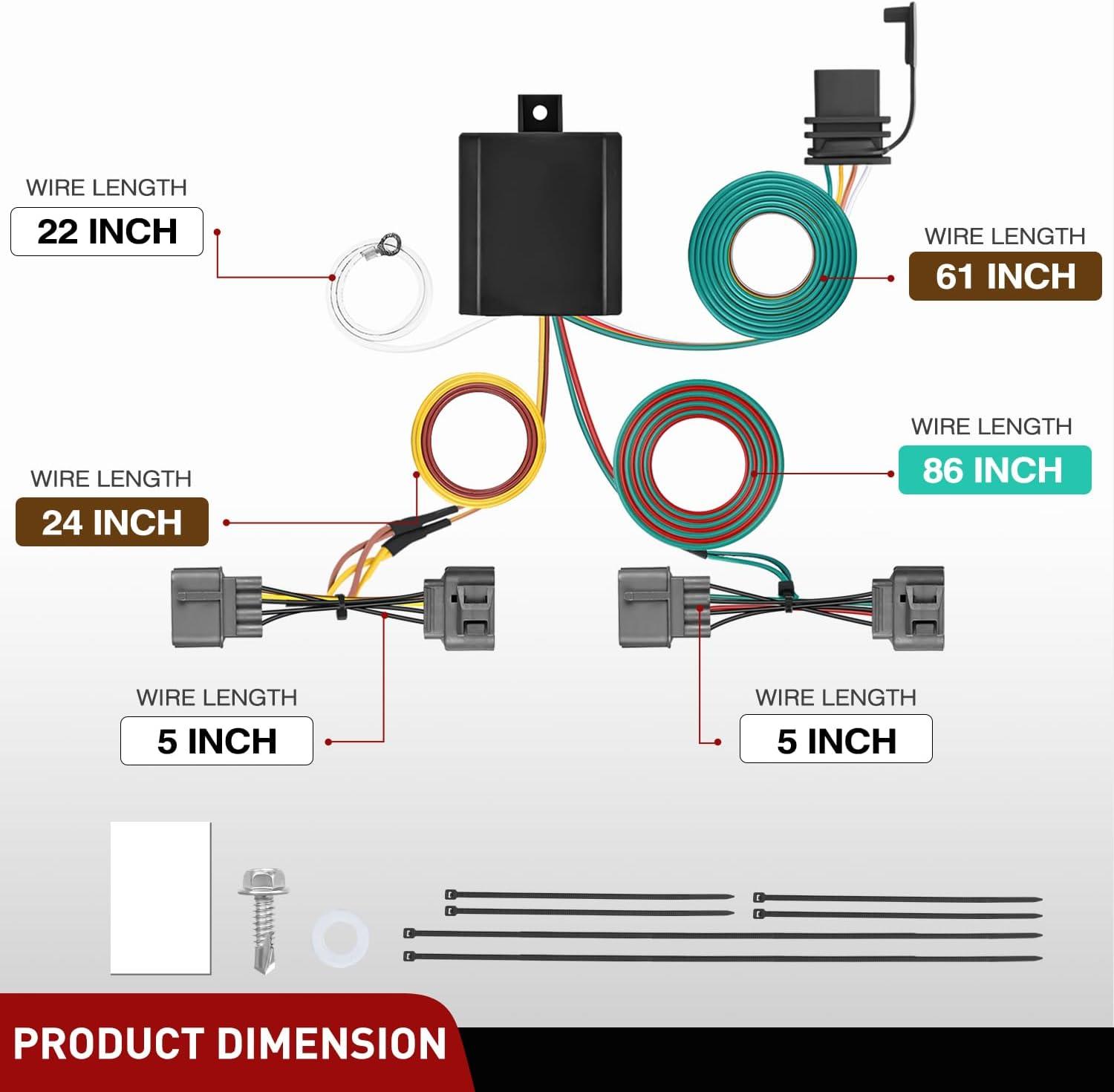 imageNilight 4 Pin Trailer Wiring Harness Kit 56040 Compatible with Subaru 2009 2010 2011 2012 2013 2014 2015 2016 2017 2018 2019 2020 2021 2022 2023 2024 Forester Outback XV Crosstrek Forester AscentHonda Ridgeline 20062014