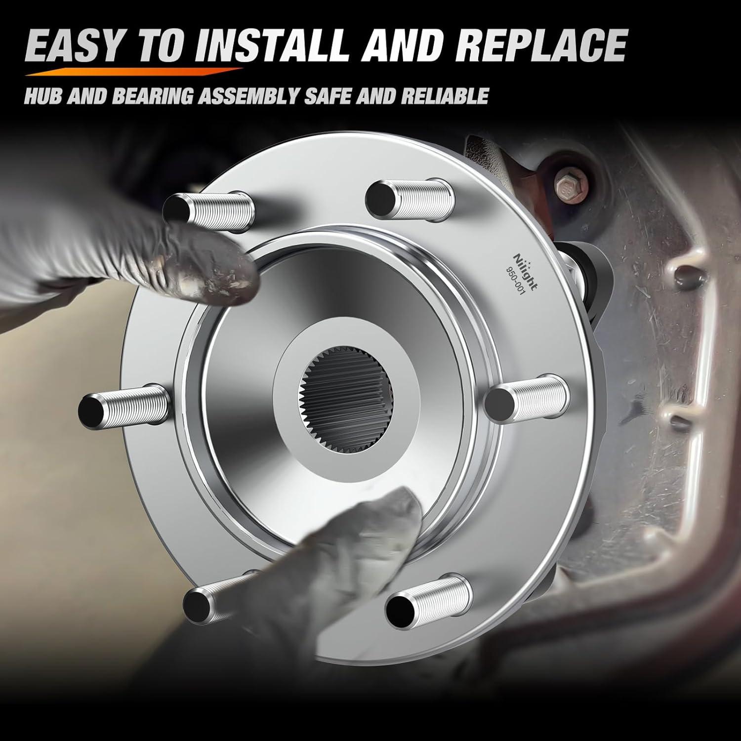 imageNilight Front Wheel Hub and Bearing Assembly for Chevy Impala 2000 2002 2003 2004 2005 2006 20072011 Buick Lacrosse Allure 20052009 Cadillac DTS Eldorado Buick Century 5 Lug wABS OEM 513121Toyota Tacoma 20052018 4WD