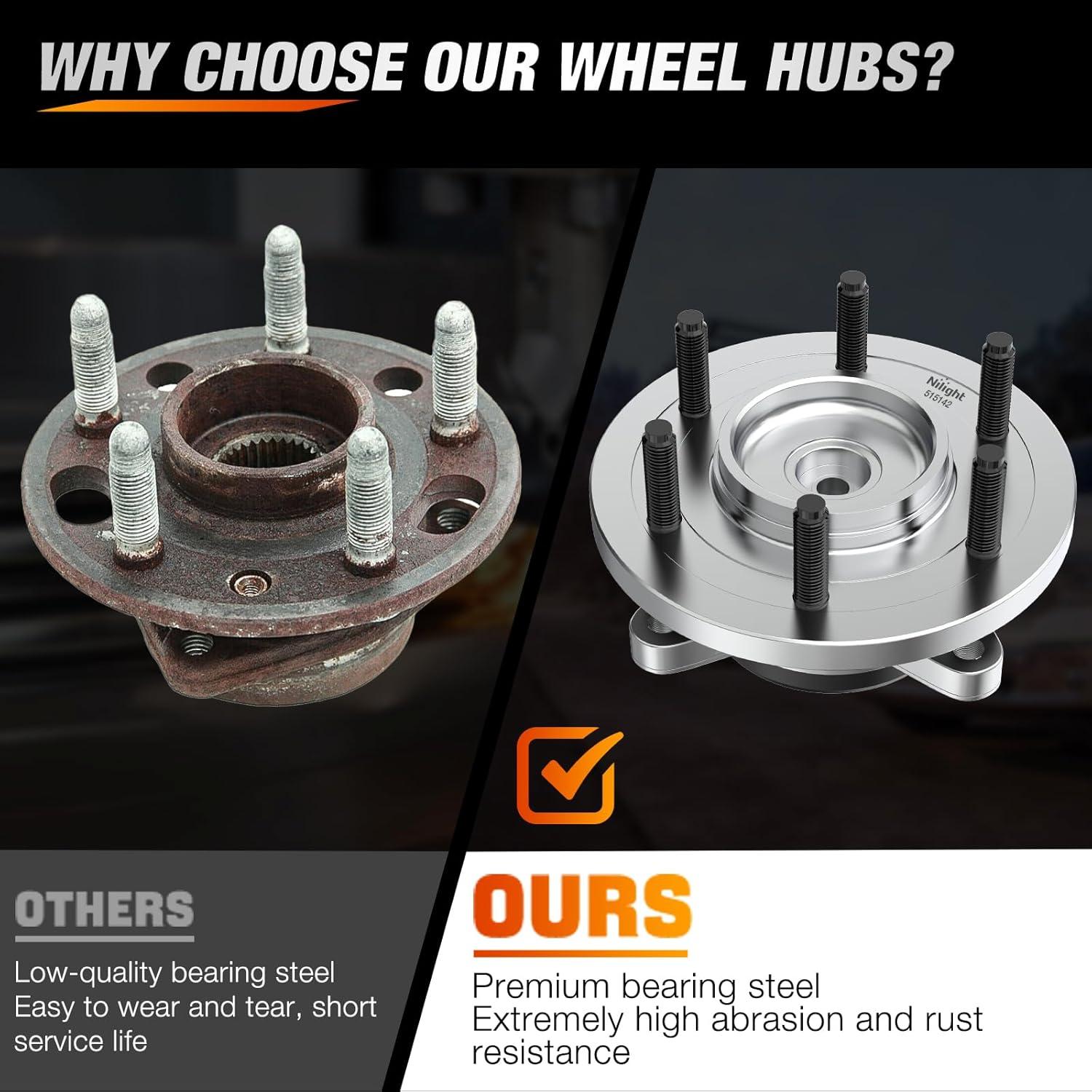 imageNilight Front Wheel Hub and Bearing Assembly for Chevy Impala 2000 2002 2003 2004 2005 2006 20072011 Buick Lacrosse Allure 20052009 Cadillac DTS Eldorado Buick Century 5 Lug wABS OEM 513121Ford F150 20112014 4WD