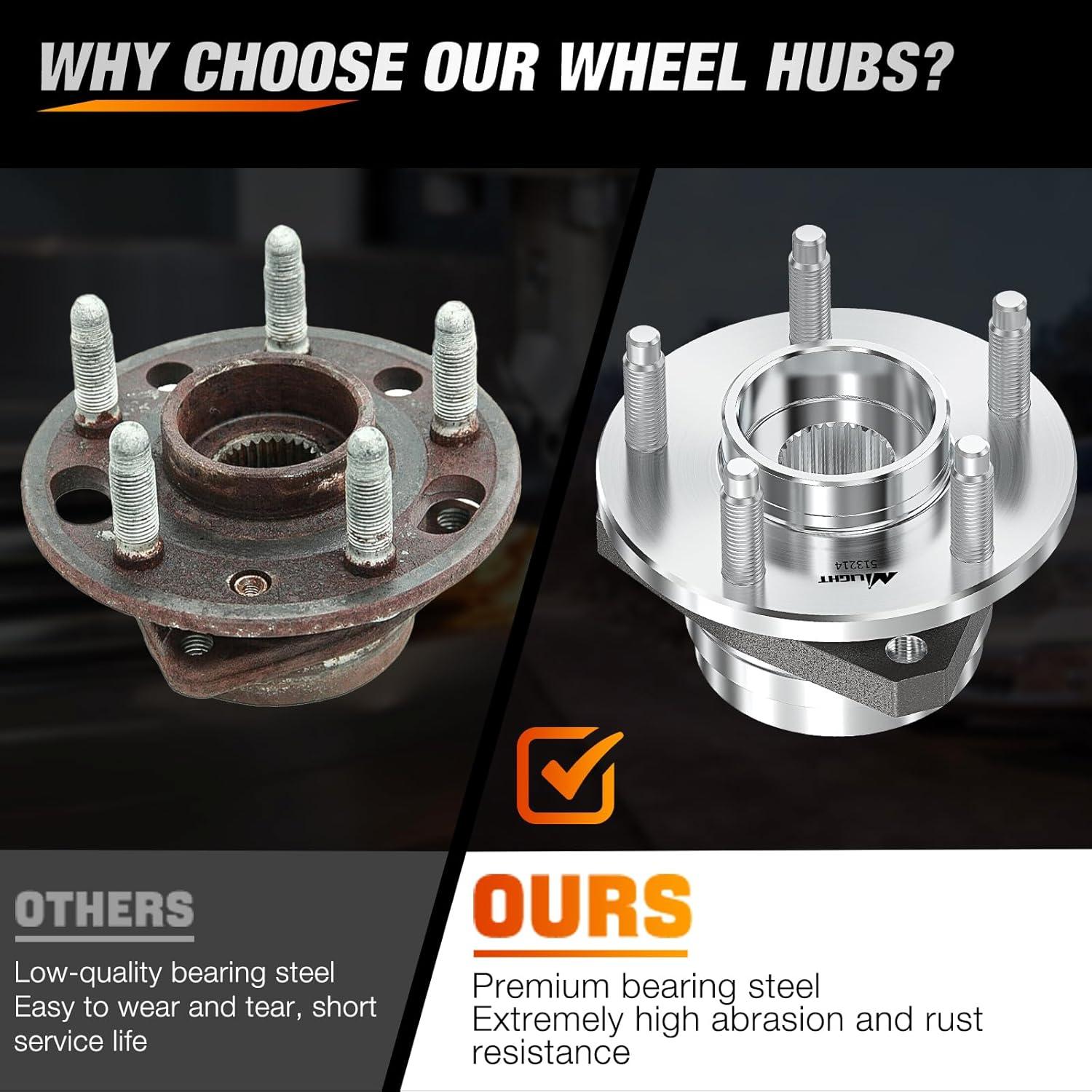 imageNilight Front Wheel Hub and Bearing Assembly for Chevy Impala 2000 2002 2003 2004 2005 2006 20072011 Buick Lacrosse Allure 20052009 Cadillac DTS Eldorado Buick Century 5 Lug wABS OEM 513121Chevrolet Malibu 20042012