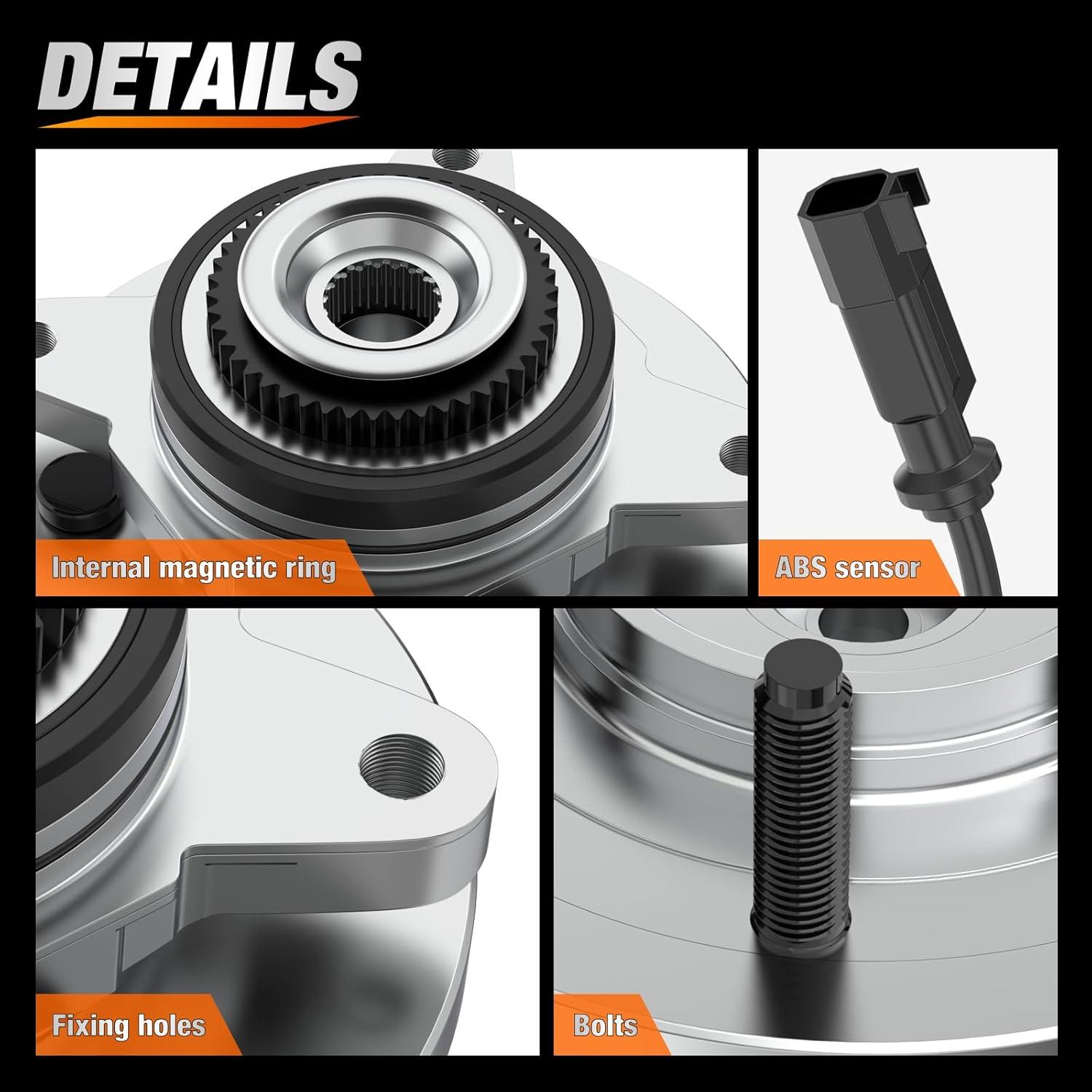 imageNilight Front Wheel Hub and Bearing Assembly for Chevy Impala 2000 2002 2003 2004 2005 2006 20072011 Buick Lacrosse Allure 20052009 Cadillac DTS Eldorado Buick Century 5 Lug wABS OEM 513121Ford F150 20112014 4WD