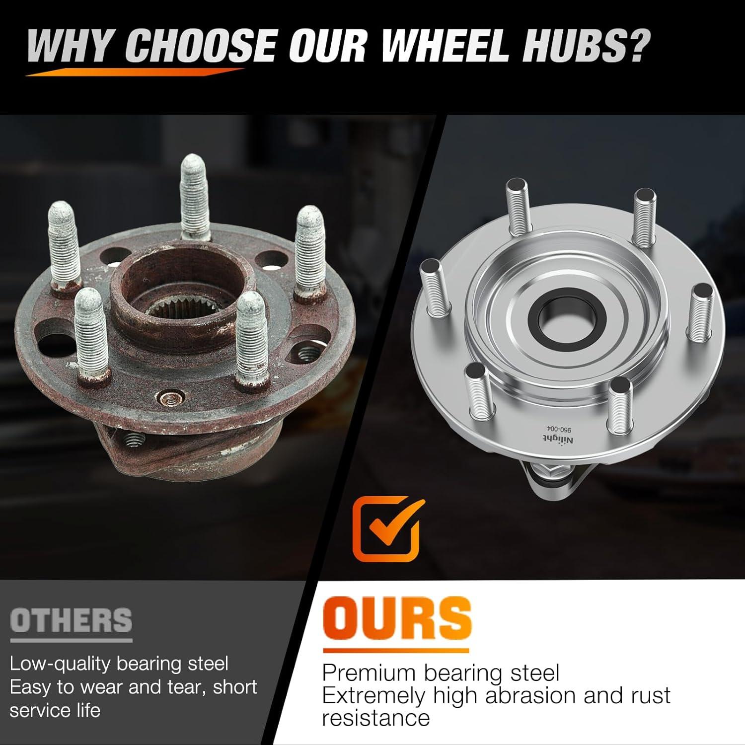 imageNilight Front Wheel Hub and Bearing Assembly for Chevy Impala 2000 2002 2003 2004 2005 2006 20072011 Buick Lacrosse Allure 20052009 Cadillac DTS Eldorado Buick Century 5 Lug wABS OEM 513121Toyota Tacoma 20052019 2WD