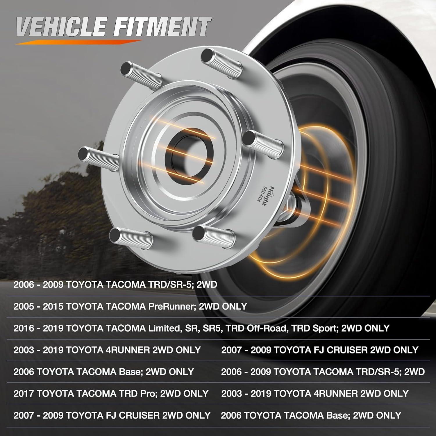 imageNilight Front Wheel Hub and Bearing Assembly for Chevy Impala 2000 2002 2003 2004 2005 2006 20072011 Buick Lacrosse Allure 20052009 Cadillac DTS Eldorado Buick Century 5 Lug wABS OEM 513121Toyota Tacoma 20052019 2WD