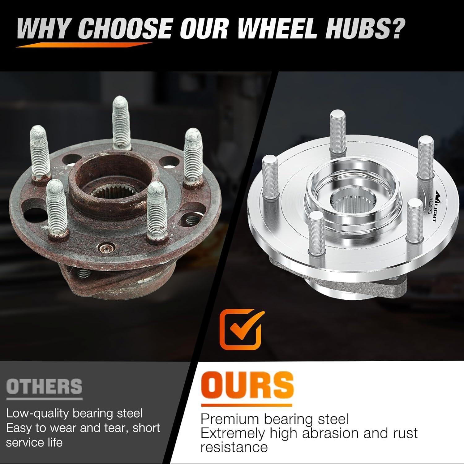 imageNilight Front Wheel Hub and Bearing Assembly for Chevy Impala 2000 2002 2003 2004 2005 2006 20072011 Buick Lacrosse Allure 20052009 Cadillac DTS Eldorado Buick Century 5 Lug wABS OEM 513121Grand Caravan 20082016 Front