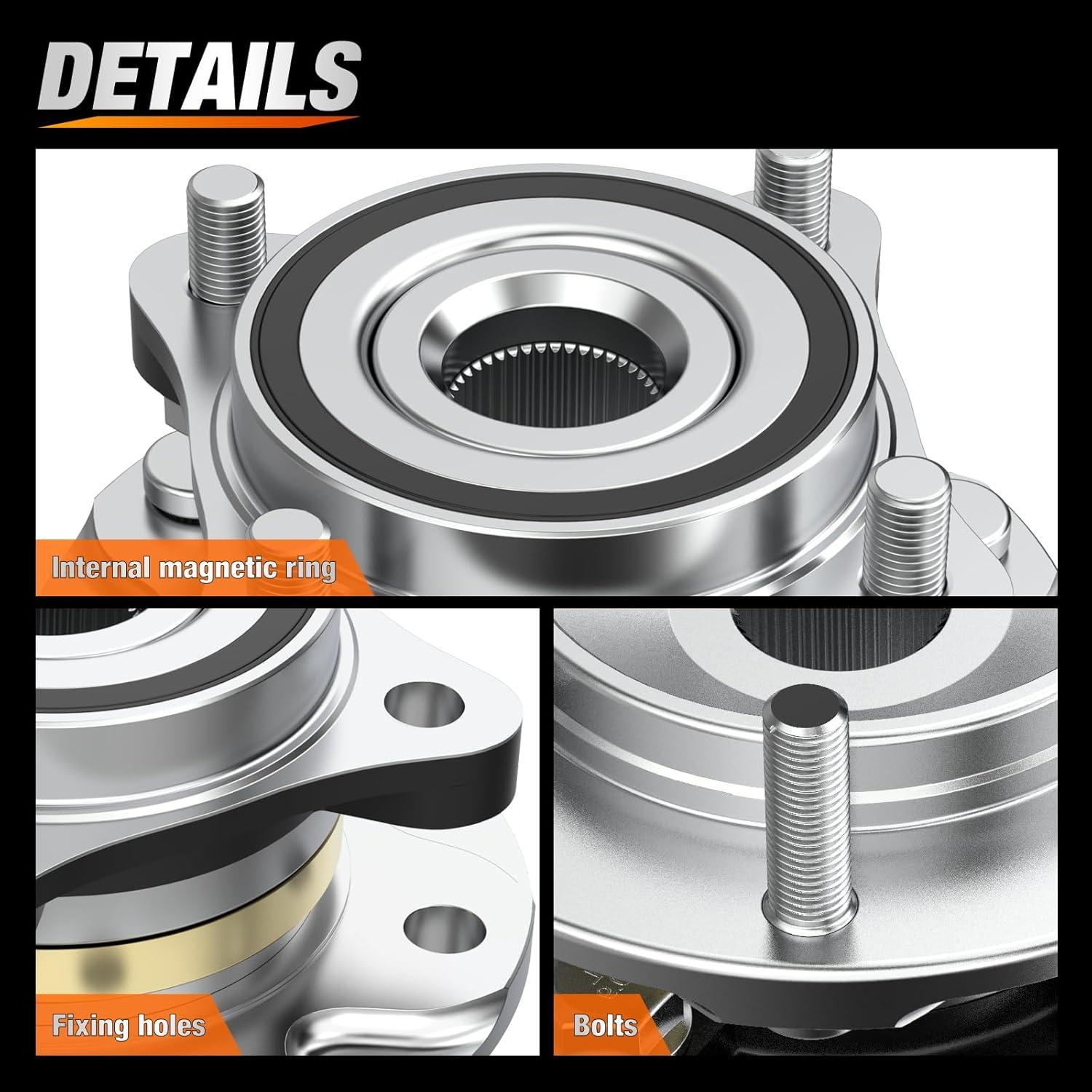 imageNilight Front Wheel Hub and Bearing Assembly for Chevy Impala 2000 2002 2003 2004 2005 2006 20072011 Buick Lacrosse Allure 20052009 Cadillac DTS Eldorado Buick Century 5 Lug wABS OEM 513121Toyota Tacoma 20052018 4WD