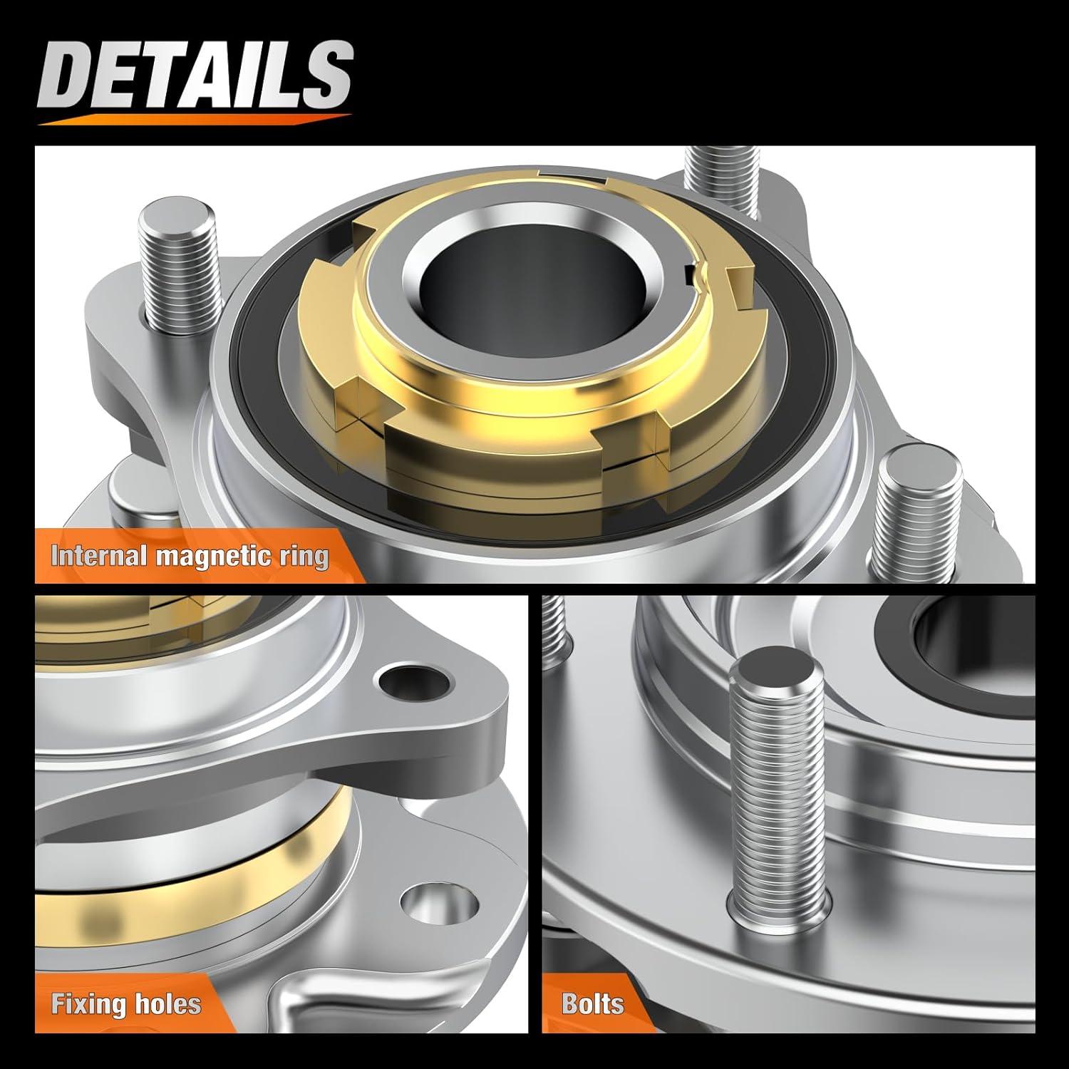 imageNilight Front Wheel Hub and Bearing Assembly for Chevy Impala 2000 2002 2003 2004 2005 2006 20072011 Buick Lacrosse Allure 20052009 Cadillac DTS Eldorado Buick Century 5 Lug wABS OEM 513121Toyota Tacoma 20052019 2WD