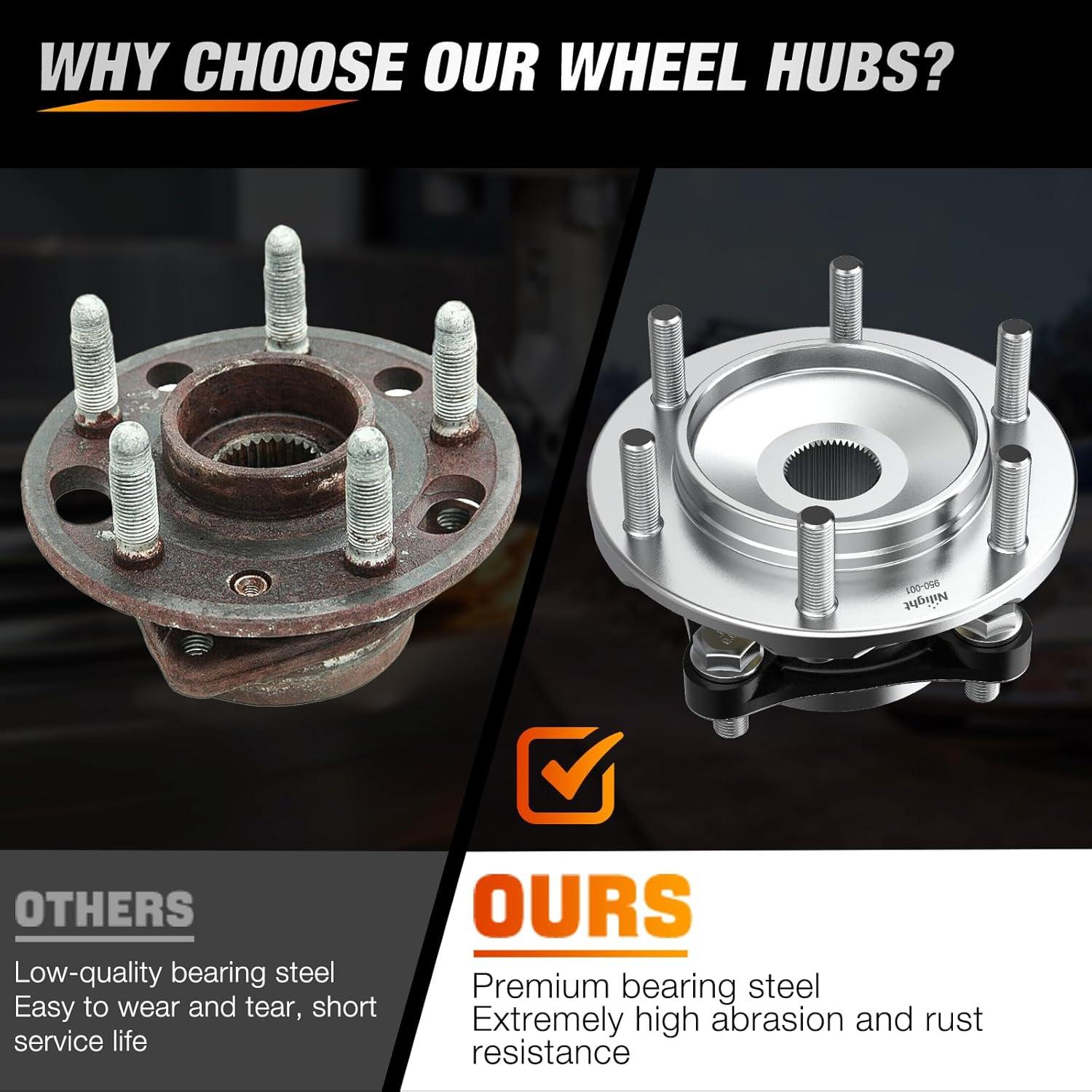 imageNilight Front Wheel Hub and Bearing Assembly for Chevy Impala 2000 2002 2003 2004 2005 2006 20072011 Buick Lacrosse Allure 20052009 Cadillac DTS Eldorado Buick Century 5 Lug wABS OEM 513121Toyota Tacoma 20052018 4WD