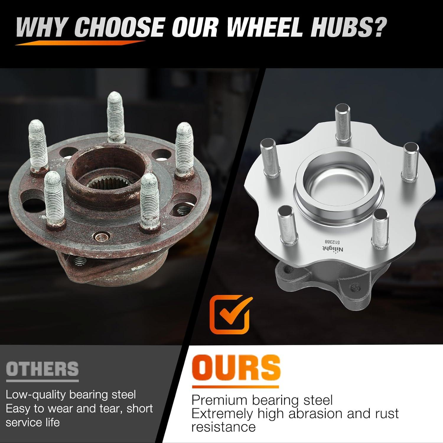 imageNilight Front Wheel Hub and Bearing Assembly for Chevy Impala 2000 2002 2003 2004 2005 2006 20072011 Buick Lacrosse Allure 20052009 Cadillac DTS Eldorado Buick Century 5 Lug wABS OEM 513121Nissan Altima 20072018 Rear