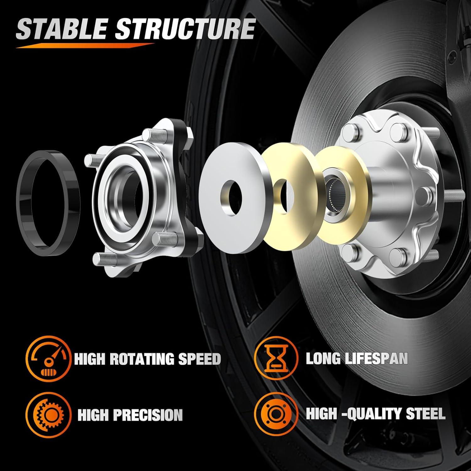 imageNilight Front Wheel Hub and Bearing Assembly for Chevy Impala 2000 2002 2003 2004 2005 2006 20072011 Buick Lacrosse Allure 20052009 Cadillac DTS Eldorado Buick Century 5 Lug wABS OEM 513121Toyota Tacoma 20052018 4WD