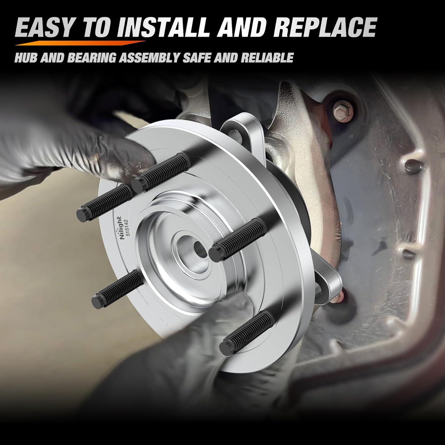 imageNilight Front Wheel Hub and Bearing Assembly for Chevy Impala 2000 2002 2003 2004 2005 2006 20072011 Buick Lacrosse Allure 20052009 Cadillac DTS Eldorado Buick Century 5 Lug wABS OEM 513121Ford F150 20112014 4WD