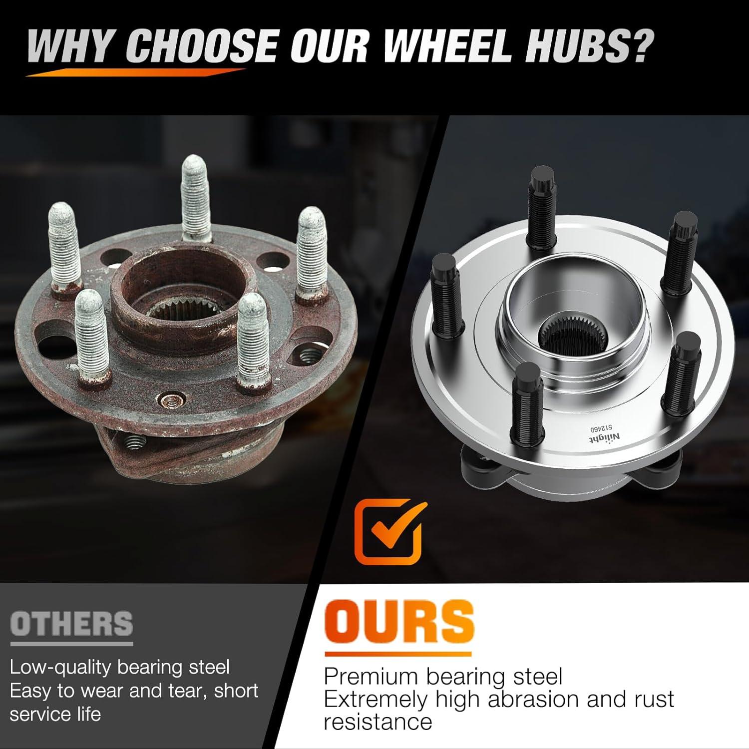 imageNilight Front Wheel Hub and Bearing Assembly for Chevy Impala 2000 2002 2003 2004 2005 2006 20072011 Buick Lacrosse Allure 20052009 Cadillac DTS Eldorado Buick Century 5 Lug wABS OEM 513121Ford Explorer 20112019