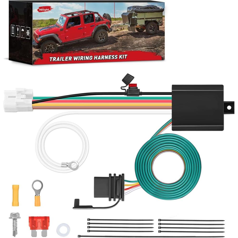 imageNilight 4 Pin Trailer Wiring Harness Kit 56040 Compatible with Subaru 2009 2010 2011 2012 2013 2014 2015 2016 2017 2018 2019 2020 2021 2022 2023 2024 Forester Outback XV Crosstrek Forester AscentSubaru 20092024