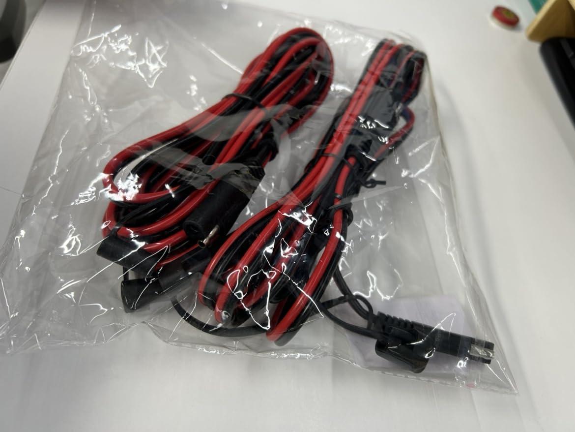 imageNilight 5 Pack SAE to SAE Extension Cable 10AWG 2 Pin SAE Connector Extension Cord 10 Gauge Dual Head Plug Audiopipe Polarized Wire Harness for Solar Panel Automotive Car Motorcycle 2 Years Warranty2Pcs 12FT SAE Extension Cable