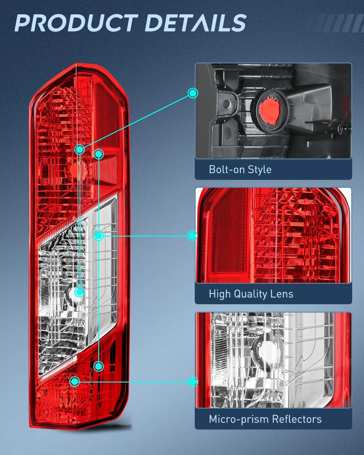 imageNilight Taillight Assembly Compatible with 2015 2016 2017 2018 2019 2020 2021 2022 2023 Ford Transit 150 250 350 350HD Rear Lamp Replacement OE Style Passenger SidePassenger Side