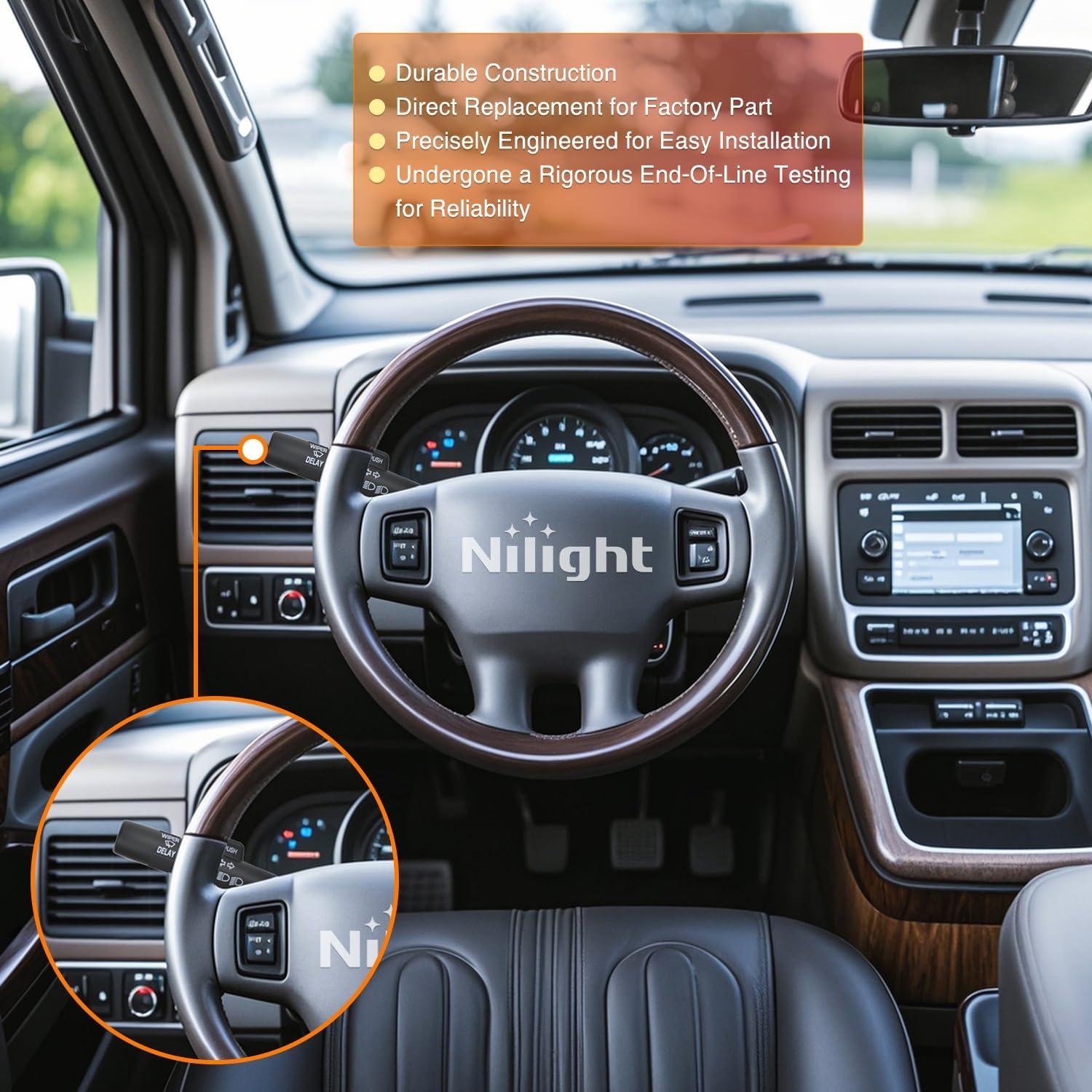 imageNilight Turn Signal Switch Compatible with 2004 2005 2006 2007 2008 2009 2010 2011 2012 Chevy Malibu 20052010 Pontiac G6 20072009 Saturn Aura Durango Windshield Wiper Switch 2 Year Warranty19951999 Chevy GMC