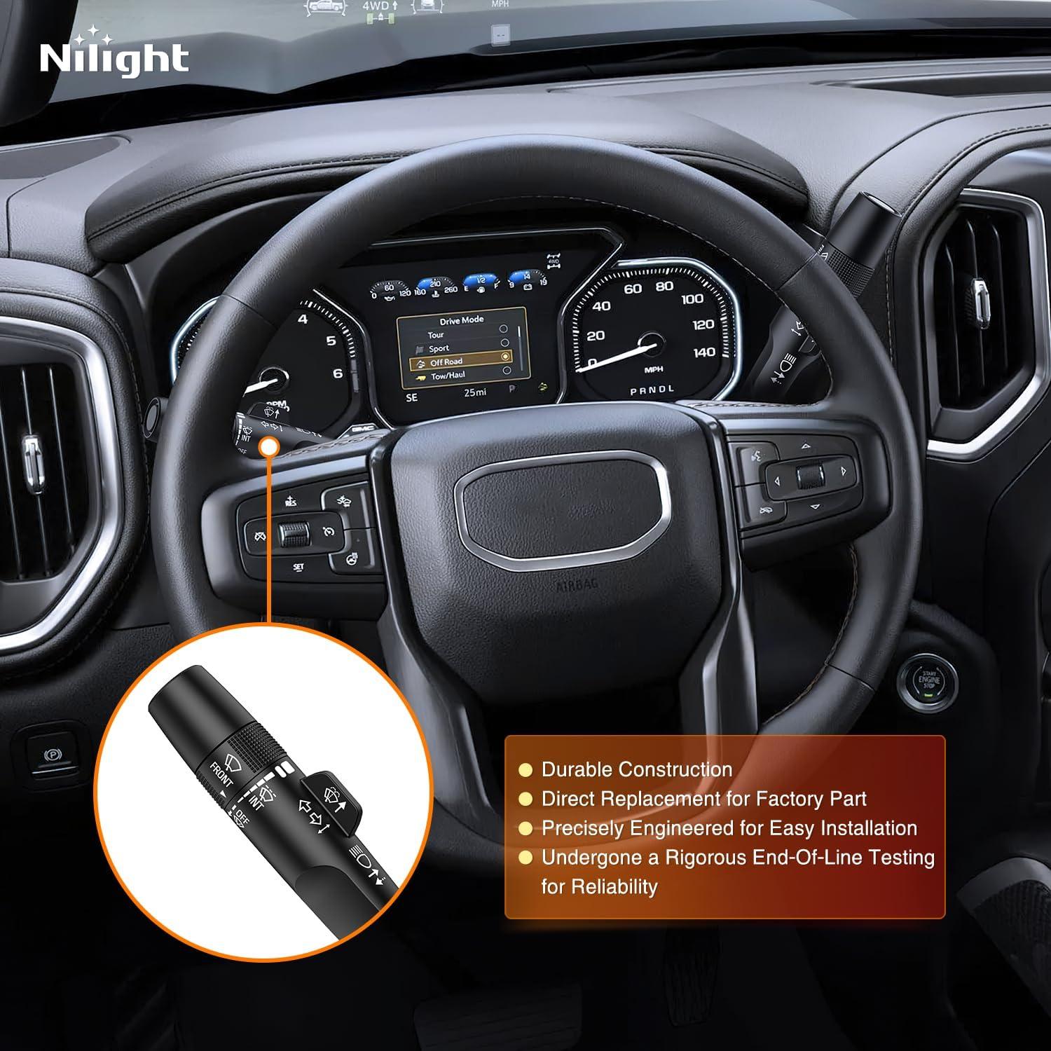 imageNilight Turn Signal Switch Compatible with 2004 2005 2006 2007 2008 2009 2010 2011 2012 Chevy Malibu 20052010 Pontiac G6 20072009 Saturn Aura Durango Windshield Wiper Switch 2 Year Warranty20142019 Chevy GMC Silverado Sierra