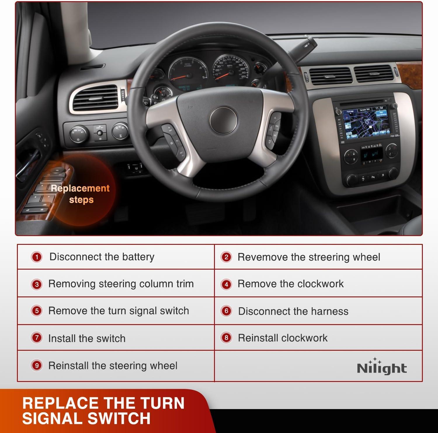 imageNilight Turn Signal Switch Compatible with 2004 2005 2006 2007 2008 2009 2010 2011 2012 Chevy Malibu 20052010 Pontiac G6 20072009 Saturn Aura Durango Windshield Wiper Switch 2 Year Warranty20032006 Chevy GMC wo cruise conrol