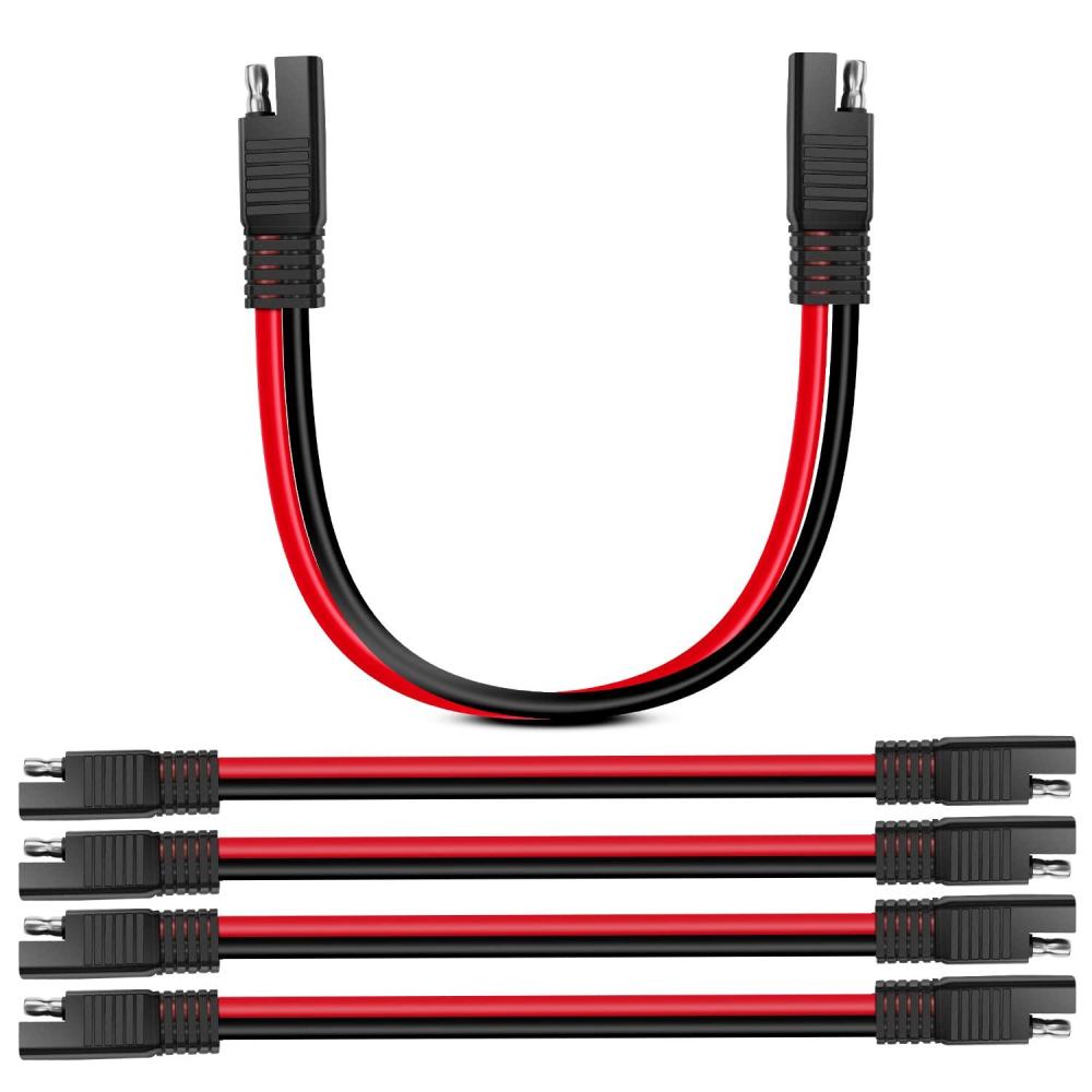 imageNilight 5 Pack SAE to SAE Extension Cable 10AWG 2 Pin SAE Connector Extension Cord 10 Gauge Dual Head Plug Audiopipe Polarized Wire Harness for Solar Panel Automotive Car Motorcycle 2 Years Warranty5Pcs 12 SAE Disconnect 10AWG