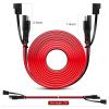 Nilight 5 Pack SAE to SAE Extension Cable 10AWG 2 Pin SAE Connector Extension Cord 10 Gauge Dual Head Plug Audiopipe Polarized Wire Harness for Solar Panel Automotive Car Motorcycle, 2 Years Warranty(2Pcs 12FT SAE Extension Cable)