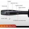 Nilight Turn Signal Switch Compatible with 2004 2005 2006 2007 2008 2009 2010 2011 2012 Chevy Malibu 2005-2010 Pontiac G6 2007-2009 Saturn Aura Durango Windshield Wiper Switch, 2 Year Warranty(2004-2012 Chevy Malibu)
