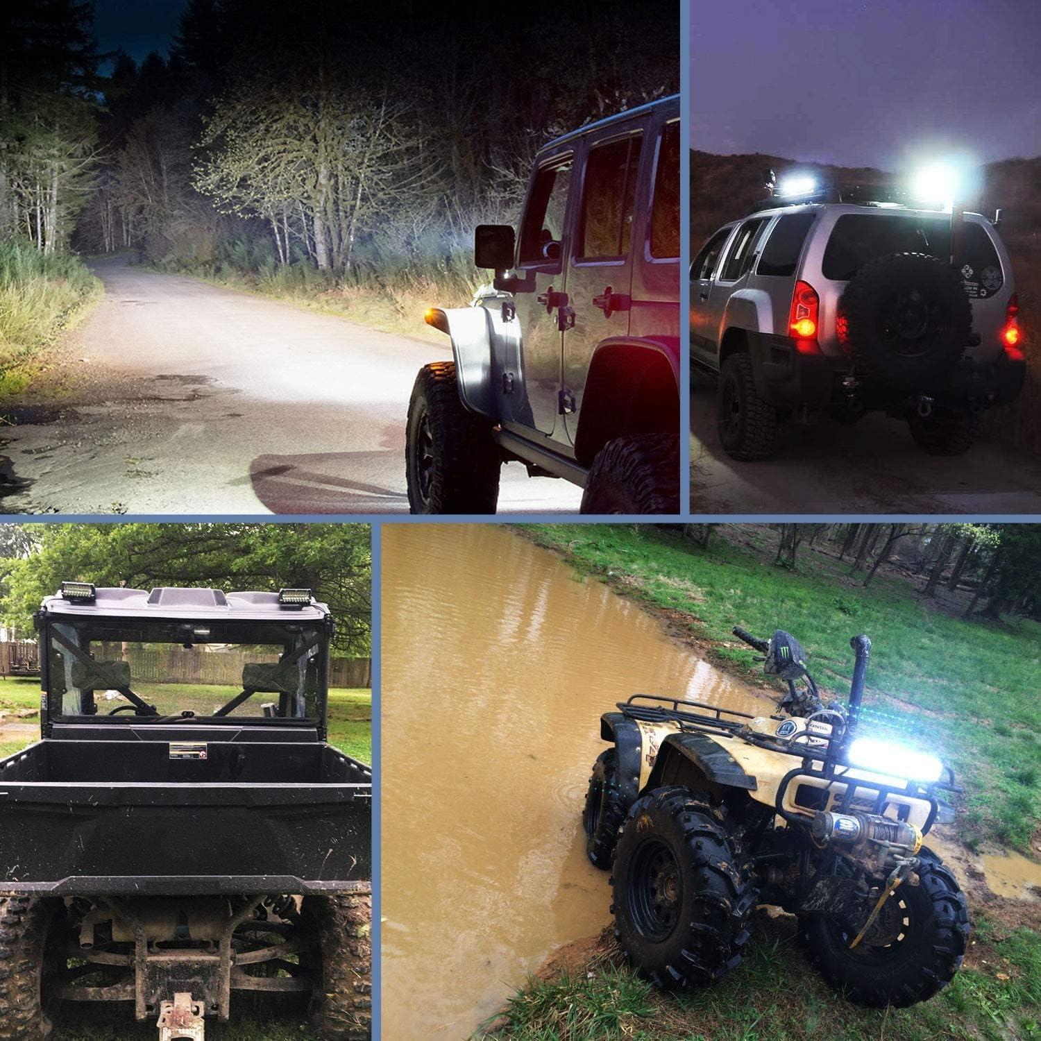 imageNilight LED Light Bar 4Inch 48W Square Portable Flood Pod Cigarette Lighter Powered with Wiring Magnetic Base 16LEDs Fog Driving Work Roof Bumper Lights for Truck Tractor Golf Cart UTV2Pcs Led Pods Wiring Mounting