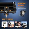 Nilight 6.5Inch Off-Road LED Light Bar, 2PCS 120W 3 Lighting Modes (White/Amber/White&Amber) Driving Fog Light Spot Flood Lights with 18AWG Wiring Harness for Truck Car ATV SUV Jeep Boat(Side Shooter Light 1PC)