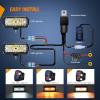 Nilight 6.5Inch Off-Road LED Light Bar, 2PCS 120W 3 Lighting Modes (White/Amber/White&Amber) Driving Fog Light Spot Flood Lights with 18AWG Wiring Harness for Truck Car ATV SUV Jeep Boat(Amber&White 3 Modes)