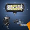 Nilight 6.5Inch Off-Road LED Light Bar, 2PCS 120W 3 Lighting Modes (White/Amber/White&Amber) Driving Fog Light Spot Flood Lights with 18AWG Wiring Harness for Truck Car ATV SUV Jeep Boat(Amber&White 3 Modes)