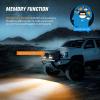 Nilight 6.5Inch Off-Road LED Light Bar, 2PCS 120W 3 Lighting Modes (White/Amber/White&Amber) Driving Fog Light Spot Flood Lights with 18AWG Wiring Harness for Truck Car ATV SUV Jeep Boat(Amber&White 6 Modes)