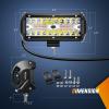 Nilight 6.5Inch Off-Road LED Light Bar, 2PCS 120W 3 Lighting Modes (White/Amber/White&Amber) Driving Fog Light Spot Flood Lights with 18AWG Wiring Harness for Truck Car ATV SUV Jeep Boat(Amber&White 6 Modes)