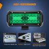 Nilight LED Light Bar 4Inch 48W Square Portable Flood Pod Cigarette Lighter Powered with Wiring Magnetic Base 16LEDs Fog Driving Work Roof Bumper Lights for Truck Tractor Golf Cart UTV(2Pcs Led Pods Green)