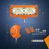 Nilight LED Light Bar 4Inch 48W Square Portable Flood Pod Cigarette Lighter Powered with Wiring Magnetic Base 16LEDs Fog Driving Work Roof Bumper Lights for Truck Tractor Golf Cart UTV(2Pcs Amber Shell with White Light)