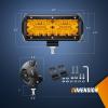 Nilight LED Light Bar 4Inch 48W Square Portable Flood Pod Cigarette Lighter Powered with Wiring Magnetic Base 16LEDs Fog Driving Work Roof Bumper Lights for Truck Tractor Golf Cart UTV(Amber Led Pods + Wiring)