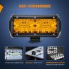 Nilight LED Light Bar 4Inch 48W Square Portable Flood Pod Cigarette Lighter Powered with Wiring Magnetic Base 16LEDs Fog Driving Work Roof Bumper Lights for Truck Tractor Golf Cart UTV(Amber Led Pods + Wiring)