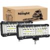 Nilight 6.5Inch Off-Road LED Light Bar, 2PCS 120W 3 Lighting Modes (White/Amber/White&Amber) Driving Fog Light Spot Flood Lights with 18AWG Wiring Harness for Truck Car ATV SUV Jeep Boat(Side Shooter Light 2PC)