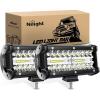 Nilight LED Light Bar 4Inch 48W Square Portable Flood Pod Cigarette Lighter Powered with Wiring Magnetic Base 16LEDs Fog Driving Work Roof Bumper Lights for Truck Tractor Golf Cart UTV(2Pcs Led Pods)