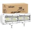 Nilight LED Light Bar 4Inch 48W Square Portable Flood Pod Cigarette Lighter Powered with Wiring Magnetic Base 16LEDs Fog Driving Work Roof Bumper Lights for Truck Tractor Golf Cart UTV(2Pcs White Shell with White Light)