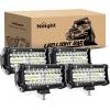 Nilight LED Light Bar 4Inch 48W Square Portable Flood Pod Cigarette Lighter Powered with Wiring Magnetic Base 16LEDs Fog Driving Work Roof Bumper Lights for Truck Tractor Golf Cart UTV(4Pcs Led Pods)