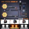 Nilight 4 Inch Hexagon LED Pod Lights with DRL 30 W 2600LM 10°Super Spot Auxiliary Offroad Driving Work Light w/ 16AWG Wiring Harness Kit for Truck UTV ATV SUV 4×4(4 Inch Pod Lights with Amber DRL)