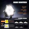 Nilight 4 Inch Hexagon LED Pod Lights with DRL 30 W 2600LM 10°Super Spot Auxiliary Offroad Driving Work Light w/ 16AWG Wiring Harness Kit for Truck UTV ATV SUV 4×4(4 Inch Pod Lights with Amber DRL)