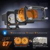 Nilight Motorcycle LED Pods 2 PCS 3 Inch Flood Offroad Fog Light 1160LM Driving Auxiliary Lights w/18AWG DT Wiring Harness Kit for ATV Truck Boat Tractor Forklift(Amber Led Pods)
