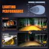 Nilight Motorcycle LED Pods 2 PCS 3 Inch Flood Offroad Fog Light 1160LM Driving Auxiliary Lights w/18AWG DT Wiring Harness Kit for ATV Truck Boat Tractor Forklift(Amber Led Pods +Wiring harness)