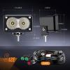 Nilight Motorcycle LED Pods 2 PCS 3 Inch Flood Offroad Fog Light 1160LM Driving Auxiliary Lights w/18AWG DT Wiring Harness Kit for ATV Truck Boat Tractor Forklift(White Led Pods +Wiring harness)