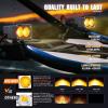 Nilight Motorcycle LED Pods 2 PCS 3 Inch Flood Offroad Fog Light 1160LM Driving Auxiliary Lights w/18AWG DT Wiring Harness Kit for ATV Truck Boat Tractor Forklift(Amber Led Pods)