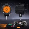Nilight Motorcycle Led Pods Amber Fog Lights 2PCS 3Inch Yellow Round led Offroad Built-in EMC Driving Lights w/ 18AWG DT Wiring Harness Kit for Motorbike SUV ATV Truck Boat Tractor(2Pcs Amber Lights+Wiring harness)