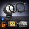 Nilight Motorcycle Led Pods Amber Fog Lights 2PCS 3Inch Yellow Round led Offroad Built-in EMC Driving Lights w/ 18AWG DT Wiring Harness Kit for Motorbike SUV ATV Truck Boat Tractor(2Pcs White Lights)